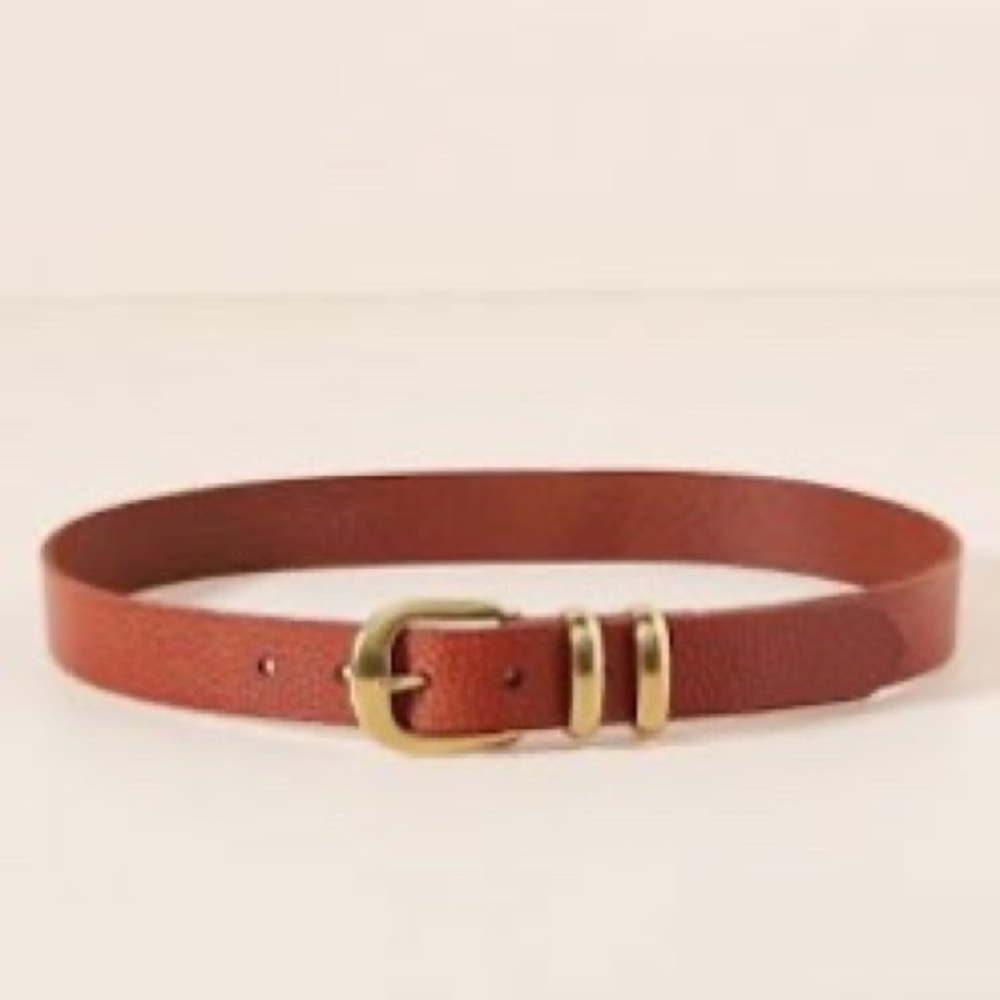 Anthropologie Leather Carey Belt Honey Size Large